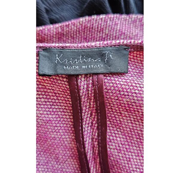 Kristina Ti Rhinestone Wool Longline Cardigan Sweater Women Size 40-M Deep Mauve - Picture 7 of 9